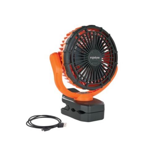 Chill-Its 6090 Rechargeable Portable Jobsite Fan, 9.5, Orange/Black, Ships in 1-3 Business Days