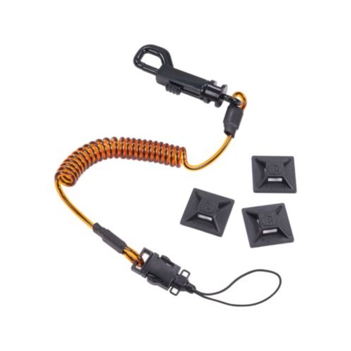 Squids 3151 Coil Lanyard Swivel Hook/Detachable Loop, Mini Adhesive Mount, 2 lb Max, 12