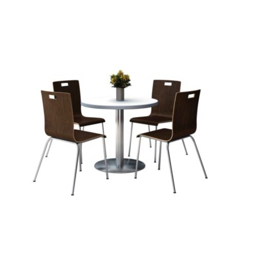 Pedestal Table with Four Espresso Jive Series Chairs, Round, 36