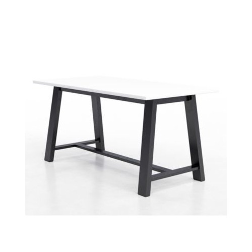 Midtown Bistro Dining Table with Four Coral Kool Barstools, 36 x 72 x 41, Designer White, Ships in 4-6 Business Days
