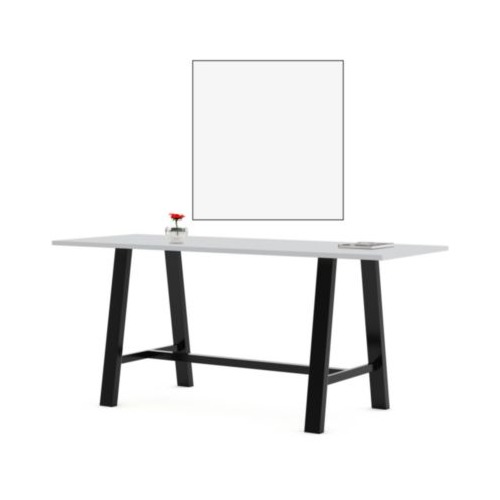 Midtown Bistro Dining Table with Four Coral Kool Barstools, 36 x 72 x 41, Designer White, Ships in 4-6 Business Days