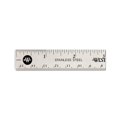 Westcott 12 Stainless Steel Office Ruler With Non Slip Cork Base, Pack of  3