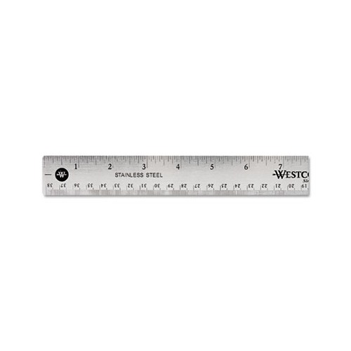 Westcott Stainless Steel Office Ruler, Non Slip Cork Base, 6