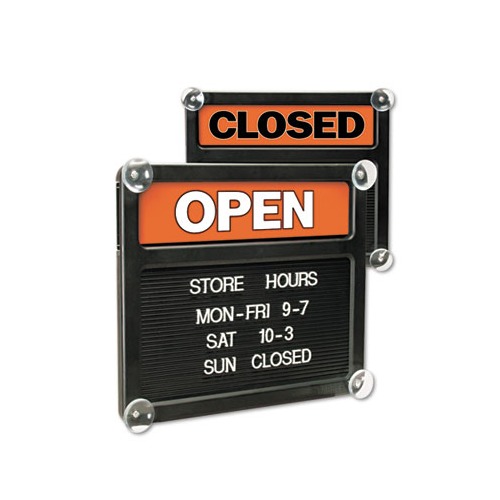 Headline Signs Double-Sided Open/Closed Sign w/Plastic Push Characters ...
