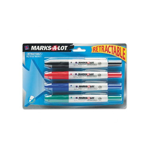 Avery Retractable dry erase marker four color set AVE29827