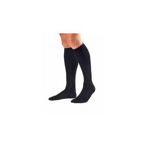 Bsn Jobst Men's KneeHigh Ribbed Compression Socks Large, Black BI115110