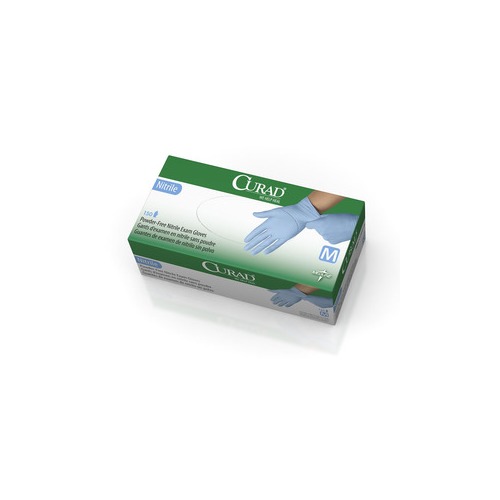 Medline CURAD Nitrile Exam Gloves,Blue,Medium, GLOVE,EXAM,NITRILE,TXT