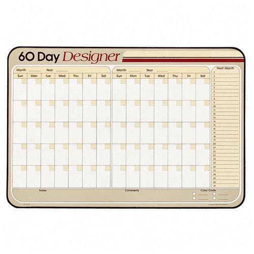 Visual organizer Erasable Wall Calendar, 60Day Grid, Undated, 32"x211