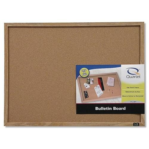 Quartet Bulletin Board, 167/10"x221/5", Natural Cork, Oak Frame QRT35380342Q