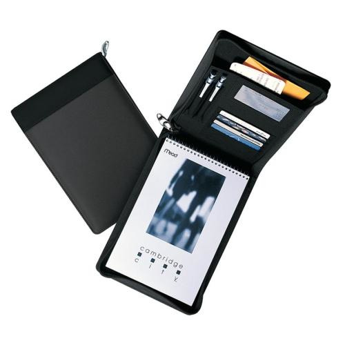 Mead Flip Top Pad Folio, Legal Pad, Zipper Closure, 101/8"x7", Black