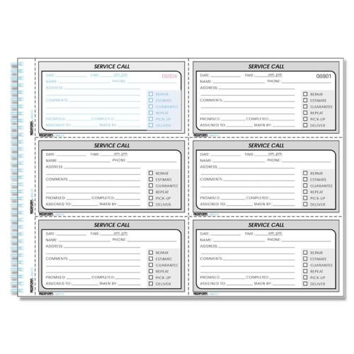 Rediform Service Call Book, 2 Parts, 6 Page Form, 5-1/2