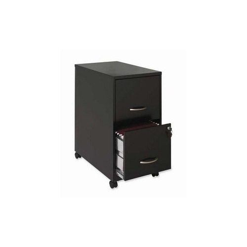 Hirsh industries 2Drawer File, w/Caster Kit, 141/4"x22"x261/2" w Casters, BK HID16292