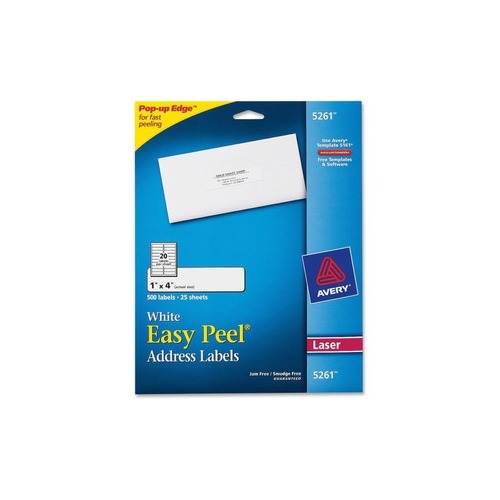 2/" Width X 4/" Length Permanent 250 Avery Easy Peel Address Label Box for sale online