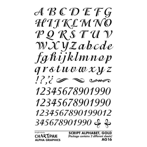 Chartpak Letters and Numbers Rub-On Art Transfers - CHAAG16G - Shoplet.com