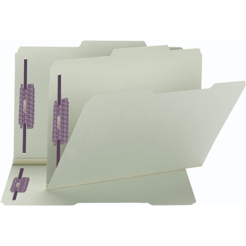 Smead 19980 Gray/Green Pressboard Fastener File Folders with SafeSHIELD Fasteners SMD19980