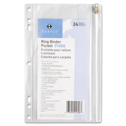 Sparco Hole Punched Ring Binder Pockets SPR01606