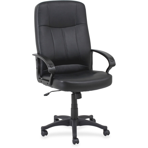 Lorell Chadwick Series Executive High-Back Chair - Black Leather Seat - Black Frame - 5-star Base - Black - 1 Each Lorell Chadwick Series Executive High-Back Chair - Black Leather Seat - Black Frame - 5-star Base - Black - 1 Each