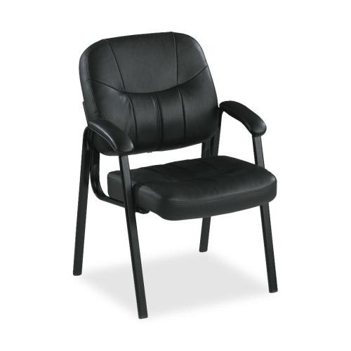 Lorell Chadwick Series Guest Chair - Black Leather Seat - Black Steel Frame - Black - Steel, Leather - 1 Each Lorell Chadwick Series Guest Chair - Black Leather Seat - Black Steel Frame - Black - Steel, Leather - 1 Each
