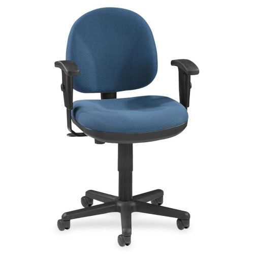 Lorell Millenia Series Pneumatic Adjustable Task Chair - Blue Seat - 1 Each