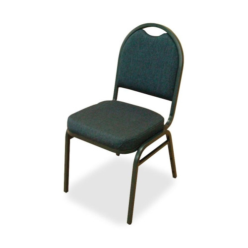 Lorell Round-Back Upholstered Stack Chairs - Blueberry, Black Fabric Seat - Charcoal Steel Frame - Blue, Black - 4 / Carton Lorell Round-Back Upholstered Stack Chairs - Blueberry, Black Fabric Seat - Charcoal Steel Frame - Blue, Black - 4 / Carton