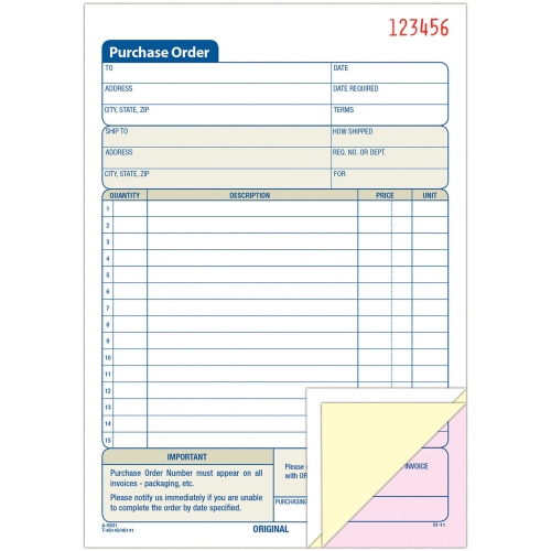 Adams 3-Part Carbonless Purchase Order Forms - ABFTC5831 - Shoplet.com