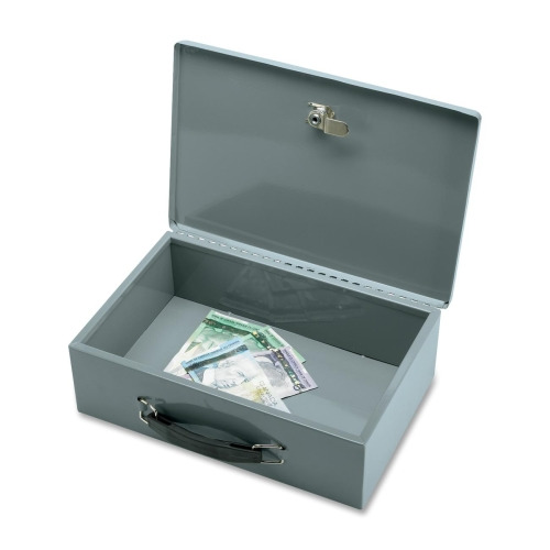 Sparco All-Steel Insulated Cash Box - Steel - Gray - 3.8