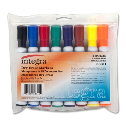 Integra Dry-Erase Markers - Assorted - 4 / Pack