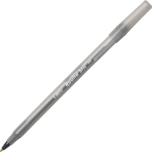 achter draagbaar Concreet BIC Round Stic Ballpoint Pens - BICGSM609BK - Shoplet.com