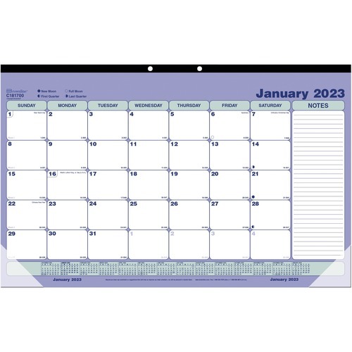 Brownline Monthly Compact Desk Pad/Wall Calendar REDC181700