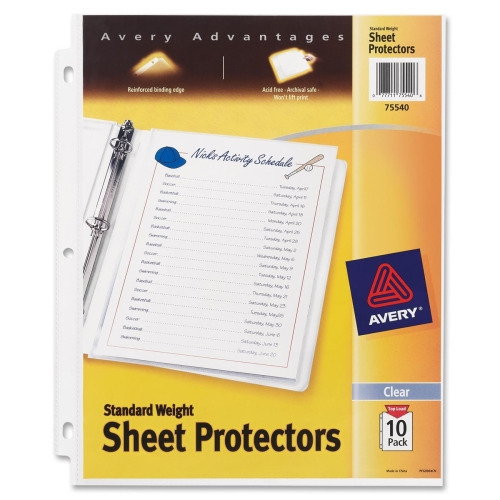 Avery Standard Weight Semi-Clear Sheet Protectors, 10 Sheet Protectors ...