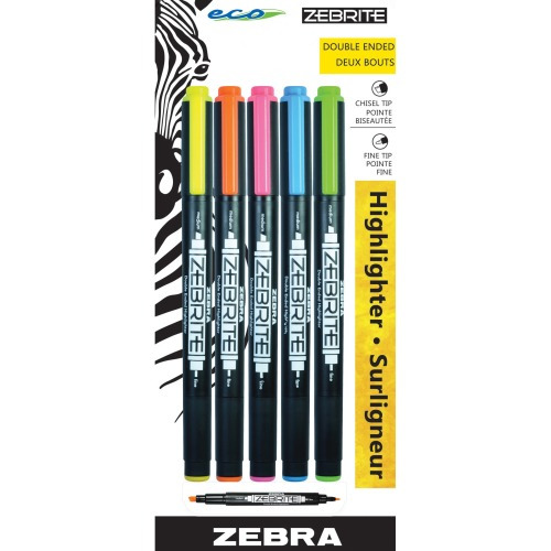 Zebra Pen Eco Doubleended Highlighter ZEB75005