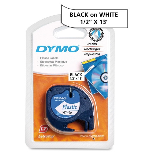DYMO LetraTag Labeling Tape for LetraTag Label Makers, Black Print