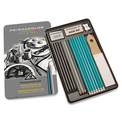 Prismacolor Premier Graphite Set - 8B, 6B, 4B, 2B, B, HB, 2H, 4H, 6H Pencil Grade - Graphite Lead - Turquoise Barrel - Latex-free Eraser - 18 / Pack Prismacolor Premier Graphite Set - 8B, 6B, 4B, 2B, B, HB, 2H, 4H, 6H Pencil Grade - Graphite Lead - Turquoise Barrel - Latex-free Eraser - 18 / Pack