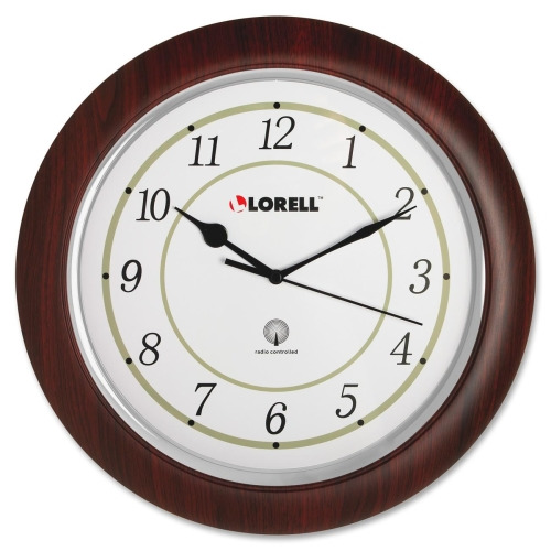 Lorell 13 14 Round Wood Wall Clock Llr60986