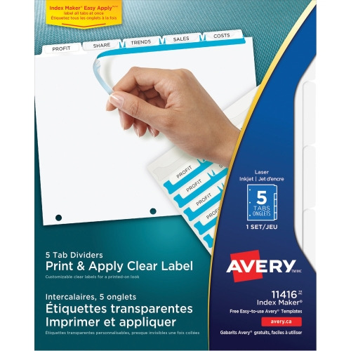 Avery 5722 Dispenser Pack Hole Punch Reinforcements, Clear - 1000/Pack 