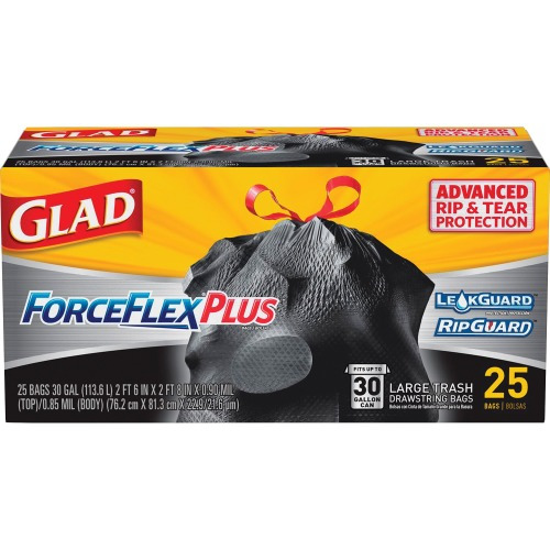 Glad ForceFlexPlus Drawstring Large Trash Bags - CLO70359 