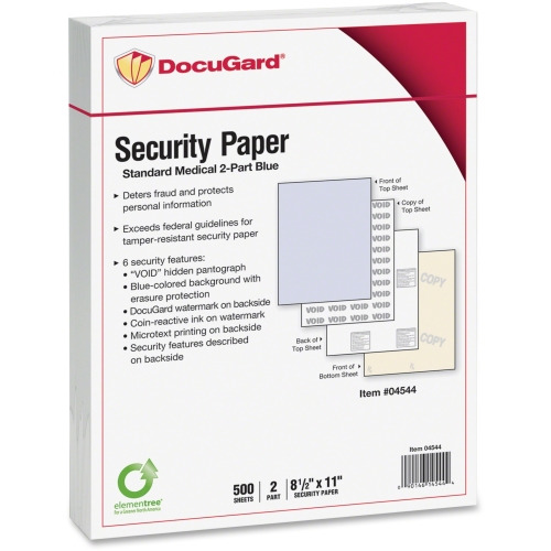 DocuGard Standard 2-part Medical Security Paper - Letter - 8 1/2