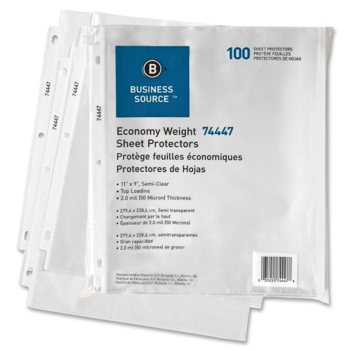 Business Source Economy Weight Sheet Protectors - 11