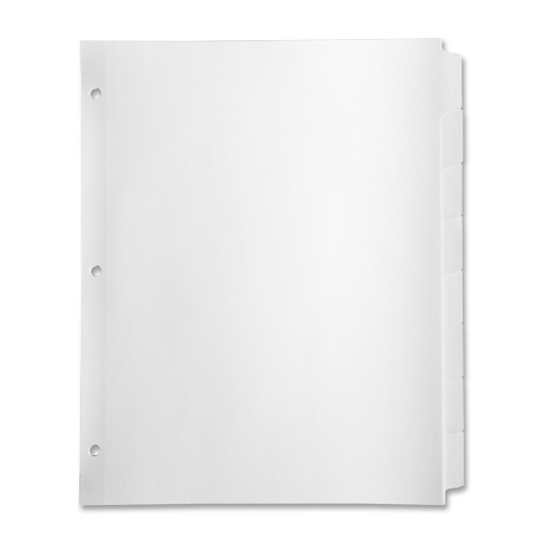 Business Source Reinforced Hole Punched Indexes - 8 Write-on Tab(s) - 3 Hole Punched - White Divider - White Tab(s) - Recycled - Non-laminated, Mylar Reinforcement - 24 / Box Business Source Reinforced Hole Punched Indexes - 8 Write-on Tab(s) - 3 Hole Punched - White Divider - White Tab(s) - Recycled - Non-laminated, Mylar Reinforcement - 24 / Box