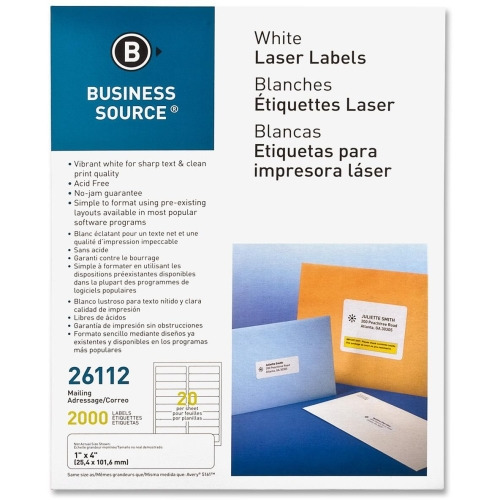 Business Source Bright White Premium-quality Address Labels - 1