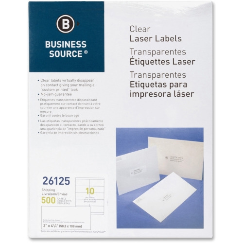 Business Source Clear Shipping Labels BSN26125