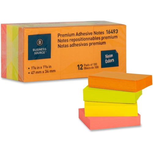 Business Source Premium Repostionable Adhesive Notes - 1.50 Business Source Premium Repostionable Adhesive Notes - 1.50