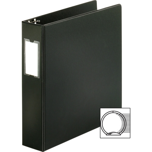 Business Source Basic Round Ring Binder w/Label Holder - 2 Business Source Basic Round Ring Binder w/Label Holder - 2