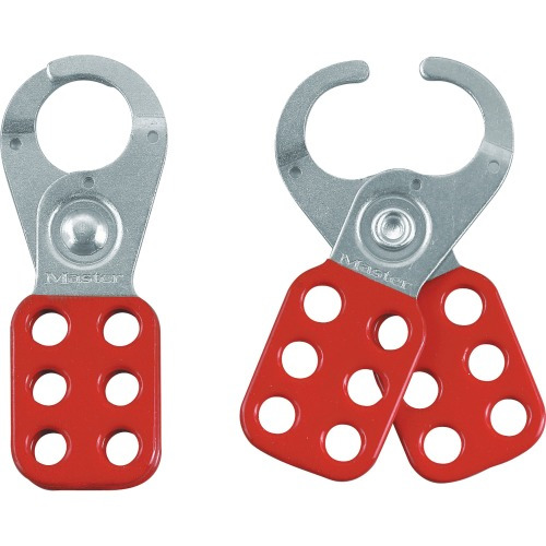 Master Lock Steel Lockout Safety Hasps - 6 Lock Support - Red Master Lock Steel Lockout Safety Hasps - 6 Lock Support - Red