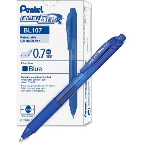 EnerGel-X Retractable Liquid Gel Pen, Blue, 0.7mm - PENBL107C