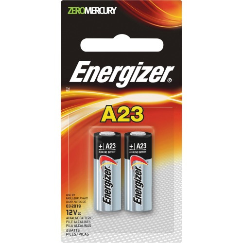 Energizer A23 Batteries, 2 Pack - For Multipurpose - 12 V DC - Alkaline Manganese Dioxide - 2 / Pack
