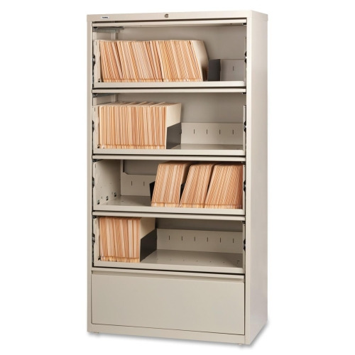 Lorell Fortress Lateral File with Roll-Out Shelf - 36