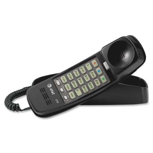 AT&T 210 Corded Trimline Phone with Speed Dial and Memory Buttons, Black, Sold as 1 Each AT&T 210 Corded Trimline Phone with Speed Dial and Memory Buttons, Black, Sold as 1 Each