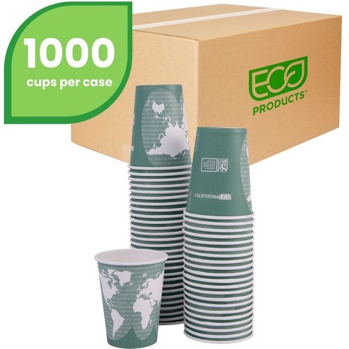 12 oz Eco-Friendly Cold Paper Cup W/two sided Bio Lining (1000