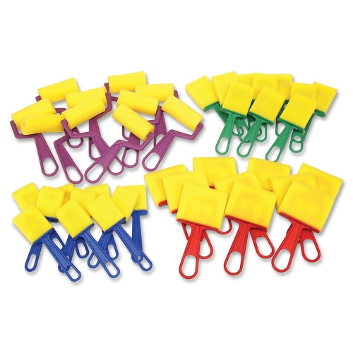 Creativity Street Foam Brushes/Rollers Classroom Pack - 40 Brush(es) Plastic